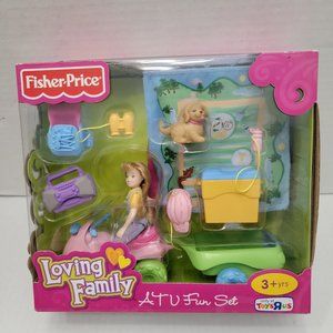 New Fisher Price loving Family Doll Dollhouse Outdoor Camping ATV Fun Set Girl +